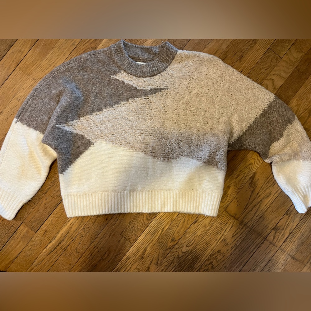 Abercrombie&Fitch Crewneck Sweater Extra Large Neutral Colors Soft Relaxed Fit - Picture 10 of 10